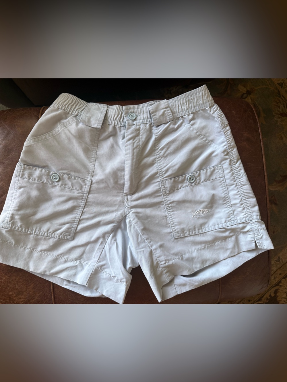 AFTCO Light Blue Original Fishing Shorts Size 28